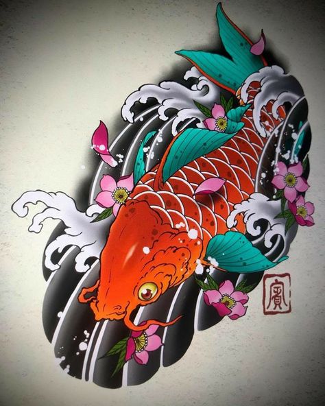 Koi Fish Drawing Tattoo, Tato Irezumi, Japanese Fish Tattoo, Japanese Peony Tattoo, Foo Dog Tattoo Design, Geometric Owl Tattoo, Japanese Koi Fish Tattoo, Koi Tattoo Sleeve, Tato Flash