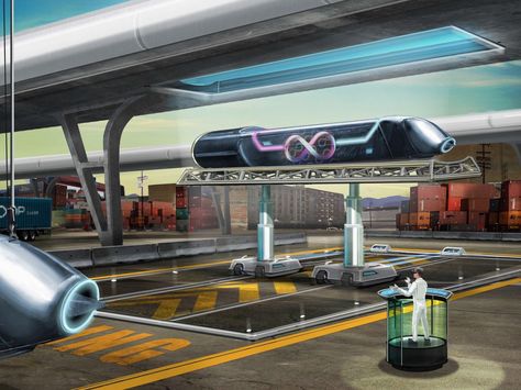 What does the future of travel look like? A tube-like structuring traveling at speeds of 750 m.p.h. | archdigest.com Transportation Technology, Futuristic City, Future City, Futuristic Technology, Design Competitions, Transportation Design, Future Technology, Space Travel, Amazing Cars