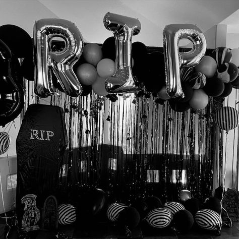 Funeral For Our Youth - 30th Birthday Party - October 2020 30th Birthday Ideas Funeral, Funeral For Twenties, Rip 30 Birthday Party Ideas, Funeral Graduation Party, Funeral Birthday Party 50, Rip Themed Party, Funeral Party Decorations, 30 Bday Decoration Ideas, 30s Funeral Birthday