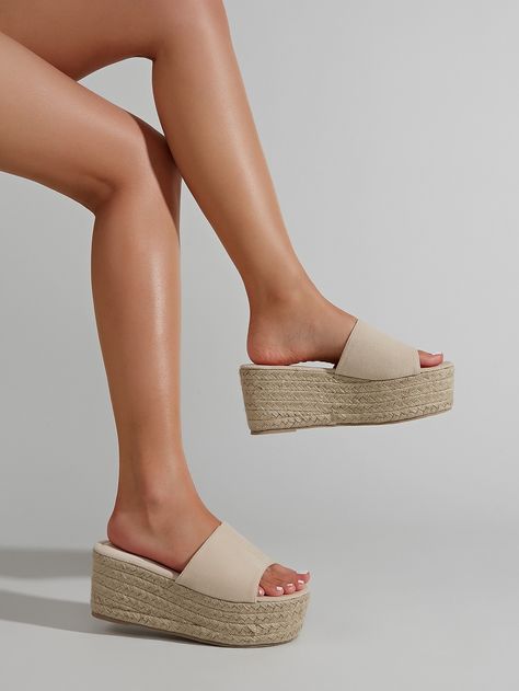 Sisterhood Round, Shoes Photoshoot, Outfit With Wedges, Wedge Slide Sandals, Wedge Slides, Trending Womens Shoes, Cute Slippers, Fashion Slippers, Platform Espadrilles