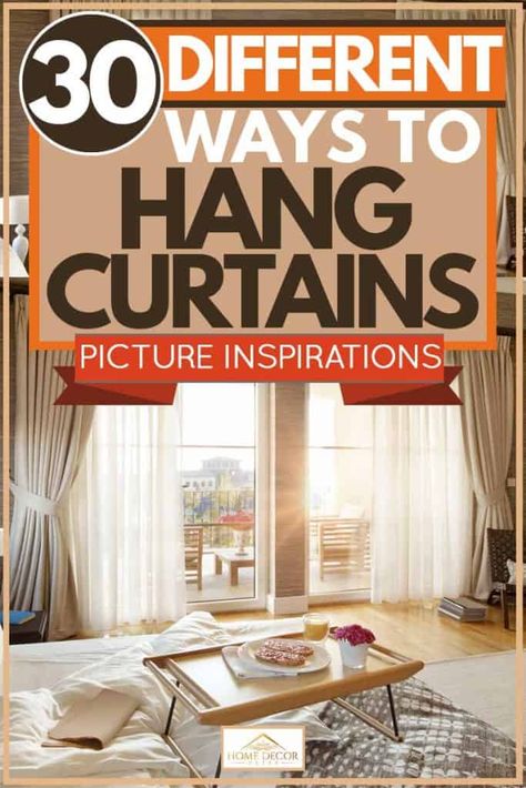 30 Different Ways To Hang Curtains [Picture Inspiration]. Article by HomeDecorBliss.com #HomeDecorBliss #HDB #home #decor Different Ways To Hang Curtains, Picture Window Curtains, Ways To Hang Curtains, Schul Survival Kits, Latest Curtain Designs, Hanging Drapes, Curtains Pictures, Curtains Living Room Modern, Window Curtains Living Room