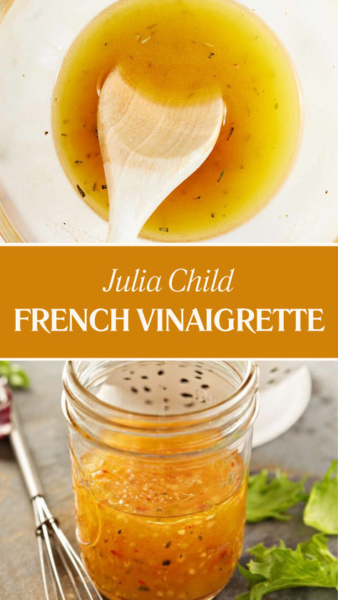 Julia Child French Vinaigrette Julia Child Salad Dressing, Julia Childs Timeless Vinegarette, Julia Childs French Vinaigrette, Tangy Vinaigrette Salad Dressings, Easy French Vinegrette, Easy Vinegarette Recipe, Olive Oil Based Dressing, Julia Childs Vinaigrette, Julia Child Vinaigrette