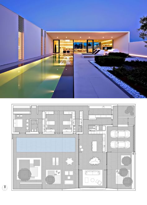 Modern Villa 1 Floor, 1 Floor Villa Design, Pool Villa Design Architecture, Villa Pool Design Modern Architecture, Modern Villa Plan Luxury, Villa Floor Plan Luxury, Pool Villa Plan, Luxury Villa Plan, Luxury Pool House