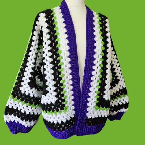 Tutorial for my Beetlejuice version of a Hexigan Cardigan is up on my YouTube channel now! Comment 'showtime' to receive a DM with the link #crochetersofinstagram #crochet #beetlejuice #yarnsmithscreate #Yarnsmiths #crochetlovers Crochet Beetlejuice Cardigan, Beetlejuice Crochet Pattern, Crochet Beetlejuice, Beetlejuice Crochet, Yarn Patterns, Fall Crochet, Crocheting Ideas, Crochet Collection, Instagram Tutorial