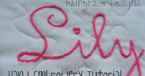 I get a lot of comments and questions about embroidering baby names on quilts. It's something I started to do last year, and I've done... Name Embroidery, Hand Embroidery Tutorial, Embroidery Tutorial, Embroidery Letters, Quilt Labels, Learn Embroidery, Silk Ribbon Embroidery, Crewel Embroidery, Hand Embroidery Stitches