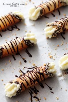 Sweet treats on Pinterest Butter Rum, Wonton Wrappers, Cooking Guide, Eat Dessert First, Yummy Sweets, Cannoli, Brown Butter, Eat Dessert, Sweets Desserts