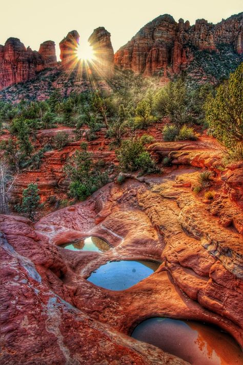 Seven Sacred Pools, Sedona AZ - Find this beautiful feature on Soldier's Pass trail Seven Sacred Pools Sedona, Sedona Arizona Aesthetic, Sedona Aesthetic, Sedona Photography, Sedona Arizona Photography, Arizona Scenery, Natural Wonders Of The World, Arizona Photography, Mexican Heritage