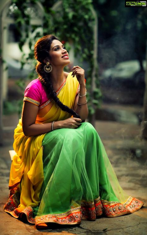 Nivetha Pethuraj  full size  saree  yellow saree Actress Nivetha Pethuraj Top 20 HD Pictures Saree Poses Photoshoot Ideas, घाघरा चोली, Poses Photoshoot Ideas, Poses Photoshoot, Nivetha Pethuraj, फोटोग्राफी 101, Tamil Girls, Saree Poses, Indian Photoshoot