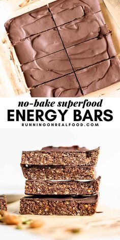 Running On Real Food, Energy Bars Recipe, Healthy Snack Bars, Muesli Bars, Healthy Bars, Protein Bar Recipes, Superfood Recipes, Melted Chocolate, Healthy Sweets Recipes