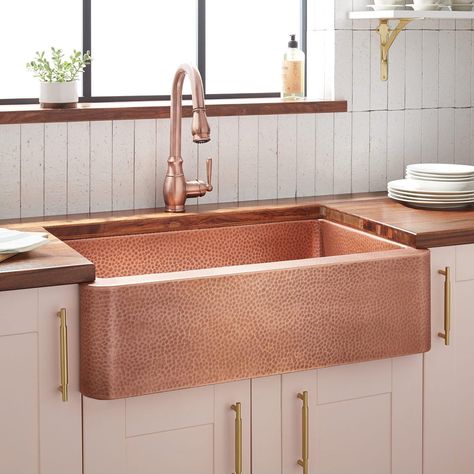 Hammered copper sink