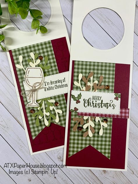 Stampin\' Pretty Pals Sunday Picks 11.03 - Angela Slutz Wine Bottle Gift Tags, Wine Gift Tags, Bottle Gift Tags, Wine Bottle Topper, Xmas Tags, Mary Fish, Wine Bottle Tags, Christmas Wine Bottles, Wine Bags