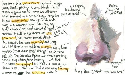 Art Annotation Gcse, Gcse Art Annotation Examples, Gcse Art Annotation, Art Annotation, Ib Visual Arts, Student Art Guide, Illustration Career, Sketchbook Examples, Formal Analysis