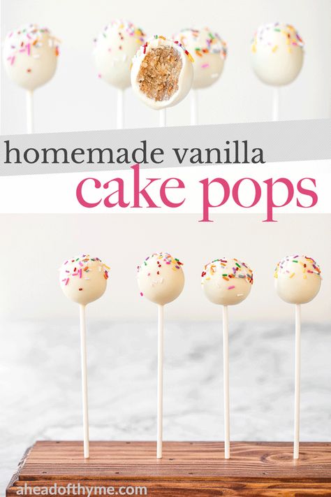 Cake Pops Recipe From Scratch, Cake Pops From Scratch, Vanilla Cake Pop Recipe, Fancy Cake Pops, Vanilla Cake Pops, Perfect Cake Pops, Cake Pop Bouquet, Homemade Vanilla Cake, Nutella Cookie