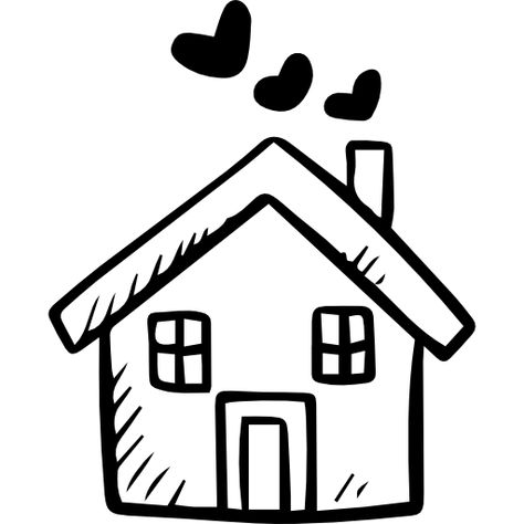 House Free Icon | Premium Icon #Freepik #icon #house #home #real-estate #buildings Cute House Drawing Simple, House Cute Drawing, Home Drawing Simple, Cute House Drawing, Home Clip Art, Home Clipart, House Drawings, House Doodle, House Design Drawing