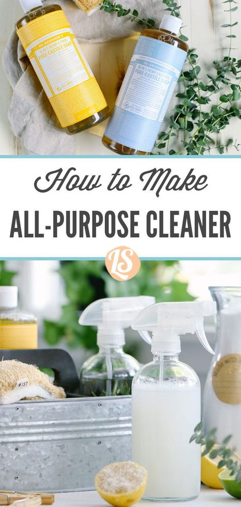 A surface cleaner serves an all-purpose role in the home and can be used to clean many surfaces: kitchen and bathroom cupboards, the inside of the fridge/freezer, kitchen and bathroom surfaces, carpet accidents (the vinegar cleaner is best for this use), and some appliances. Homemade All Purpose Cleaner, Diy All Purpose Cleaner, Homemade Cleaning Recipes, Vinegar Cleaner, Homemade Cleaners Recipes, Natural Cleaning Recipes, Diy Cleaning Products Recipes, Toxic Cleaning Products, Essential Oils Cleaning