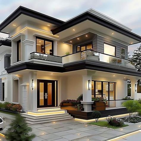 Solar Panel Roof Design House, Manson House, New Model House, Best Modern House Design, Latest House Designs, Modern Bungalow House, Building House Plans Designs, Architectural Design House Plans, Luxury Living Room Design