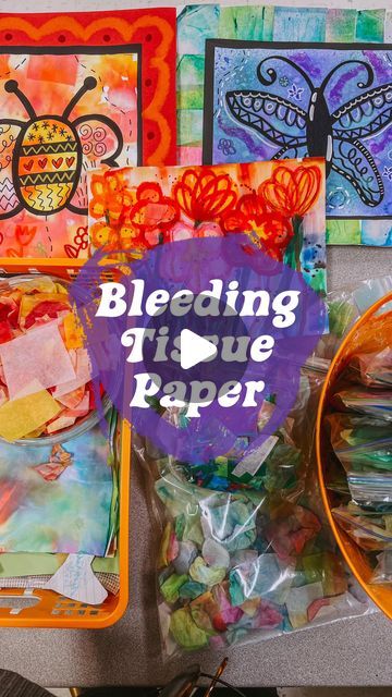 Tissue Paper Art Preschool, Crepe Paper Crafts For Kids, Tissue Paper Art Projects, Tissue Paper Art For Kids, Diy For Beginners, Crepe Paper Flowers Diy, Tissue Paper Craft, Tissue Paper Art, Spring Art Projects