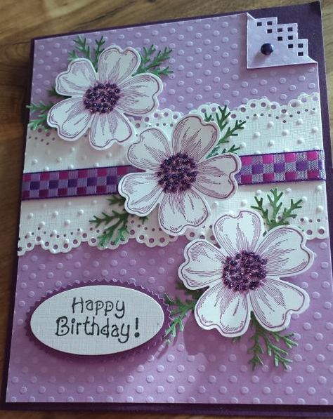 Happy Birthady by Esther by Dinito - Cards and Paper Crafts at Splitcoaststampers غلاف الكتاب, Birthday Cards For Women, Making Greeting Cards, Embossed Cards, Birthday Cards Diy, Stamping Up Cards, Handmade Greetings, E Card, Handmade Birthday Cards