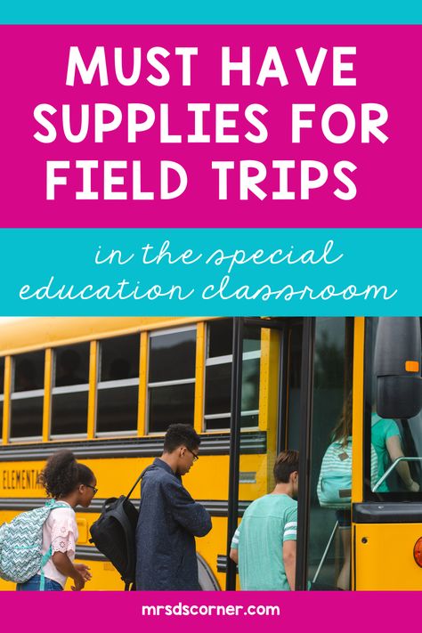 Are you preparing to take your special education students off campus for a field trip or community based instruction? Before you leave campus, check out this list of must haves for field trips in the special education classroom. This list includes basic supplies you need for any classroom field trip but also those that are unique to the special education. This list can help you prepare an emergency backpack. Grab this list as you prepare for your next special education classroom field trip. Field Trip Essentials For Teachers, Teacher Field Trip Must Haves, Field Trip Must Haves, Field Trip Essentials, Field Trip Checklist, Field Trip Lunch, Trip Supplies, Community Based Instruction, Emergency Backpack