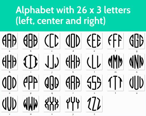 Circle Monogram Font SVG files Circle Monogram Font, Round Monogram, Svg Monogram, Free Monogram, Circle Monogram, Round Frames, 26 Letters, Cricut Tutorials, Monogram Frame