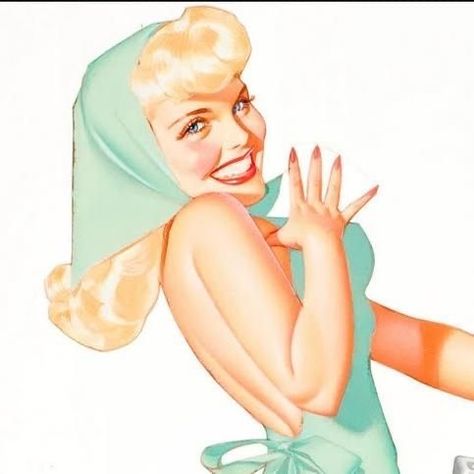 Pin Up Art Vintage 50s, 1950 Womens Hairstyles, Barbie Pose Reference, 1950s Pinup Art, 50s Illustration Style, Pinup Reference Pose, 50s Art Style, 50s Cartoon Aesthetic, 50s Character Design