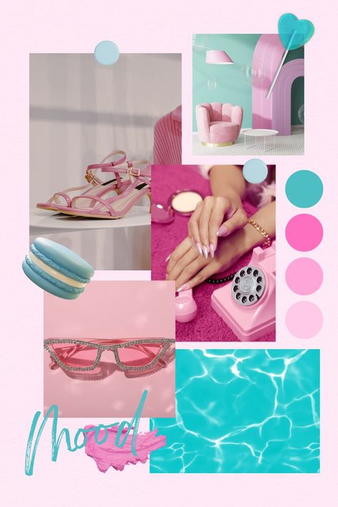 What would be your version of the Barbie Moodboard? Barbie Moodboard, Pink Mood Board, Barbie Mood, Portfolio Ideas, Live Action, Mood Boards, Mood Board, Portfolio, Pink