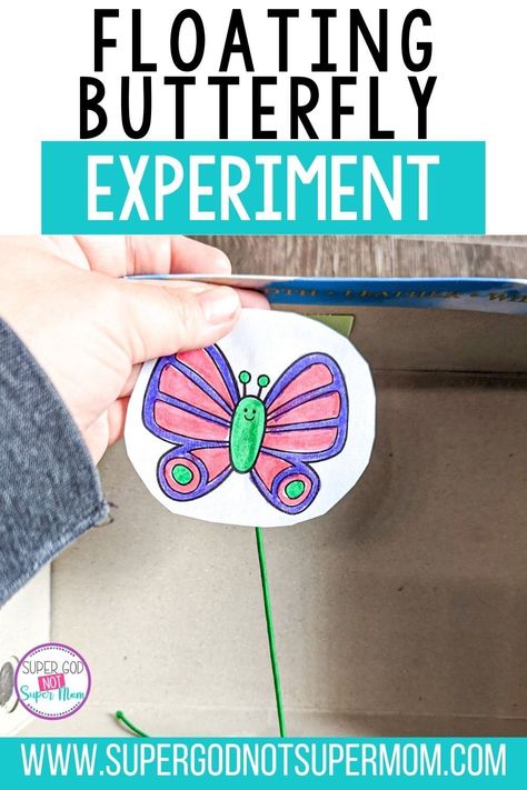 Do your kids love science experiments? Then this free science experiment is for you! Engage your kids in learning about magnets while watching their butterfly fly on it's own! This and more free kids activities are ready for you on my blog! Bug Insect Crafts Preschool, Butterfly Experiments For Kids, Butterfly Steam Activities, Butterfly Science Experiment, Butterfly Stem Activities For Preschool, Insect Stem Activities Preschool, Butterflies Kindergarten Activities, Butterfly Science Preschool, Butterfly Stem Activities