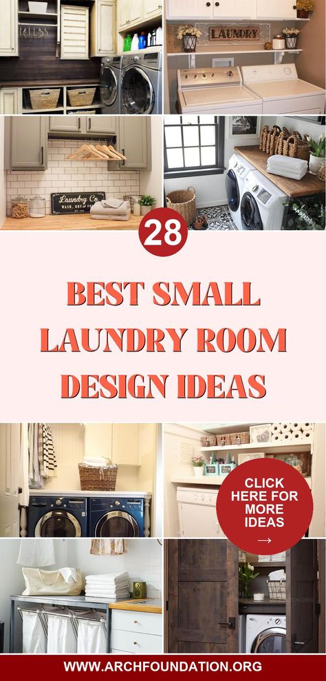 28 Beautiful, Space-Saving Ideas for Your Small Laundry Room Small Laundry Room Ideas Modern, 8 X 9 Laundry Room Layout, Laundry Room For Short People, Laundry Room Window Ideas, Small Farmhouse Laundry Room Ideas, Laundry Room Butcher Block Countertop, Pretty Laundry Room Ideas, Laundry Ideas For Small Spaces, Laundry Hallway Ideas