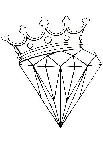 Diamond And Crown Tattoo Design, Tattoo Stencils For Beginners, Diamond Outline Tattoo, Coloring Pages Tattoo, Pages Tattoo, Diamond Tattoo Designs, Skull Coloring, Easy Graffiti Drawings, Diamond Outline