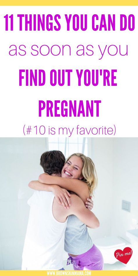 So you've got that all important positive pregnancy test that you've been hoping for but what do you do next? Do you make an announcement? keep the pregnancy test a secret or what? Find out about 11 things you should do now that you are pregnant. #pregnancy #brownskinmama #pregnancytips #newmom First Trimester Tips, Baby Gender Prediction, Pregnancy Timeline, Pregnancy Goals, Positive Pregnancy Test, Advice For New Moms, All About Pregnancy, Natural Pregnancy, Second Trimester