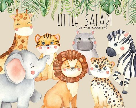 Whimsical Wildlife: Illustrated Jungle Stickers Safari Kids Party, Safari Animals Clipart, Jungle Clipart, Insect Clipart, Safari Kids, Creative Clips Clipart, Watercolor Dragonfly, Pink Dragonfly, Safari Theme Party