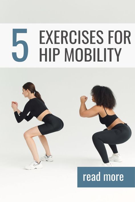 HIP MOBILITY EXERCISES - Workout for improving hip joint mobility (from a physical therapist) 30 Day Hip Mobility Challenge, Hip Flexor Mobility Exercises, Pliability Exercises, Standing Hip Mobility Exercises, Hip Exercises For Women Flexibility, Hip Mobility Workout, Hip Mobility Exercises Flexibility, Mobility Strength Training, Mobility Training For Beginners