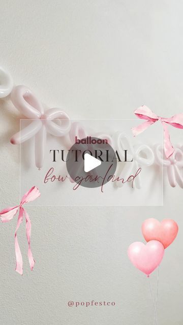 How To Make A Heart Balloon Arch, Girly Bow Aesthetic, You’re The One That I Want Birthday Party, How To Make Bow Balloons, Bow Balloon Decorations, Balloon Bows Diy, Pink Bow Balloons, Coquette Balloon Arch, Balloon Bow Garland