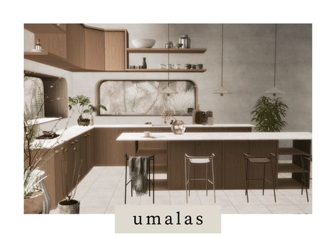 umalas. | sundays on Patreon Sims 4 Kitchen Set, Sims 4 Kitchen Cabinets, Modern Kitchen Set, Sims 4 Kitchen, Die Sims 4, Mod Furniture, Sims 4 Download, Sims 4 House Design, Casas The Sims 4