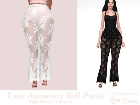 Sims 4 Game Mods, Sims 4 Body Mods, Bell Pants, Lace Accessories, Sims4 Clothes, Lace Pants, Best Sims, Best Mods, Sims 4 Game