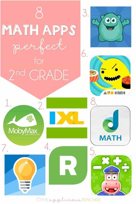 love these suggested math apps for 2nd grade! Theappliciousteacher.com Homeschooling 2nd Grade Curriculum, Homeschooling Second Grade, Math Facts 2nd Grade, 2nd Grade Learning Activities, 2nd Grade Homeschool Ideas, Homeschool 2nd Grade, Math For 2nd Grade, 2nd Grade Learning, 2nd Grade Math Activities