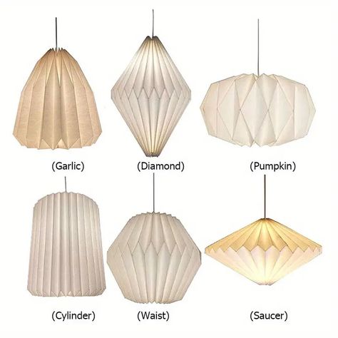 Modern Origami inspired Paper Pendant Lampshade Decorative - Temu Bedroom Lanterns, Origami Lantern, Craft Origami, Pendant Light Cord, Hanging Ceiling Lamps, Paper Origami, Garlic Head, Paper Lampshade, Ceiling Lamp Shades