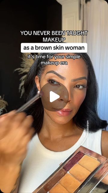 Samantha Abraham | Brown Skin | Natural Makeup | Skincare on Instagram: "Beginner makeup for women of color  #Beginnermakeuptutorial #browngirlmakeup #makeupover40 #makeuptutorial #easymakeuplook #browngirlfriendly #browngirlmakeup #browngirl #brownskinmakeup #wocmakeup #naturalmakeuplooks #seintmakeup  women of color seint artist | dark skin | makeup for women if color | makeup for black women | latina makeup | Seint makeup for black women | brown girl approved | brown skin | beginner makeup | natural makeup | elegant makeup | classy makeup | easy makeup | natural makeup tutorial | seint makeup for women of color | Seint women of color | Empowering Women of Color to Embrace Their Natural Beauty" Neutral Fall Makeup, Easy Makeup For Black Women, Simple Makeup Black Women, Makeup Looks Natural Black Women, Make Up For Dark Skin Women, Makeup For Beginners Black Women, Face Makeup Tutorial Video, Dark Skin Makeup Tutorial, Natural Makeup For Black Women