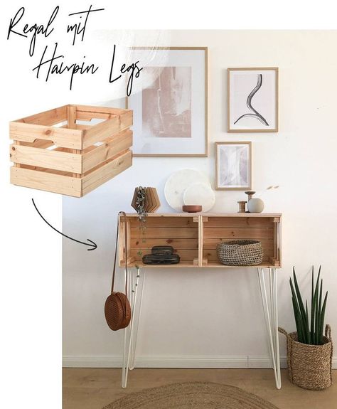 IKEA Hack – Regal mit Hairpin Legs selber bauen – WOHNKLAMOTTE Ikea Diy Hack, Einrichtung Diy, Sideboard Diy, Ikea Legs, Build Your Own Shelves, Diy Sideboard, Diy Regal, Ikea Hack Ideas, Hemma Diy