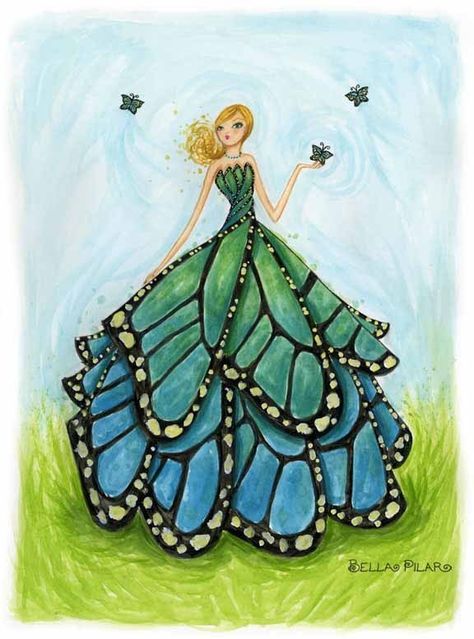 Bella Pilar art http://www.bellapilar.bigcartel.com/product/butterfly-blue Bella Pilar Illustrations, Blue Butterfly Dress, Dress Painting, Fashion Illustration Sketches Dresses, Butterfly Theme, Fashion Illustration Sketches, Illustration Fashion Design, Butterfly Dress, Illustration Sketches