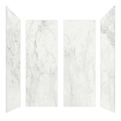 Shower Panels That Look Like Tile, Porcelain Shower Walls, Corian Shower Walls, Cultured Marble Shower Walls, Bathtub Makeover, Cultured Marble Shower, Marble Shower Walls, Shower Stand, Bathrooms Showers