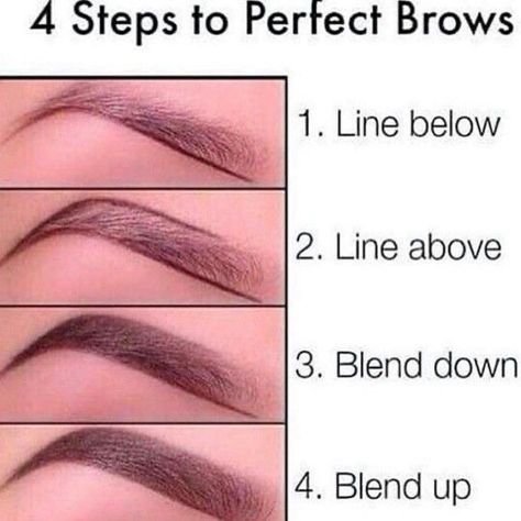 4 steps for perfect eyebrows How To Do Eyebrows, Eyeliner Tips, Eyebrow Hacks, Makeup Tip, Eyebrow Makeup Tips, Smink Inspiration, Beauty Make-up, Natural Makeup Tutorial, Makeup Beginners