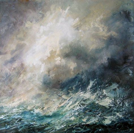 Sea Scapes Paintings, Sea Scapes, Art Alevel, Painting Inspo, Sea Painting, Wave Art, Abstract Art Landscape, True Art, Abstract Canvas Painting