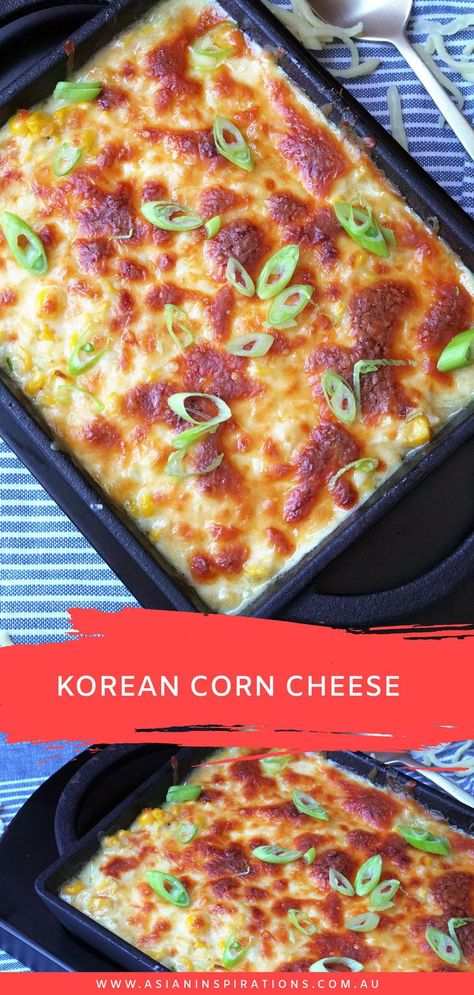 A simple and quick dish of Korean style corn cheese that can be served as an accompaniment in your next meal! Try out our recipe for Korean Corn Cheese today! Recipe by Asian Inspirations. #koreancorncheese #koreancorncheeserecipe #corncheese #corncheeserecipe #quickandeasyrecipe #easycorncheeserecipe #koreandish #koreanfood #koreanfoodrecipe #asianfoodrecipe # Korean Corn Cheese Recipe, Korean Corn Cheese, Korean Corn, Korean Kitchen, Corn Cheese, Quick Dishes, Korean Recipes, Korean Dishes, Delicious Vegetables