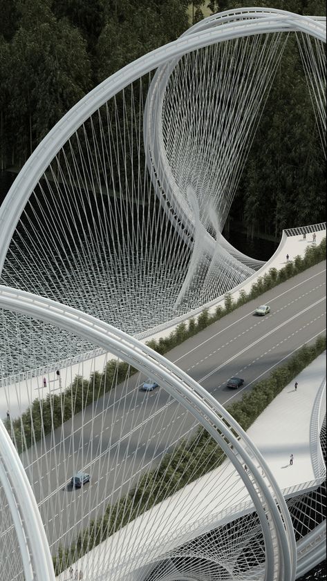 Bridges Architecture, Winter Olympic Games, Bridge Building, Bridge Design, Pedestrian Bridge, Winter Games, Suspension Bridge, Winter Olympics, Beautiful Architecture