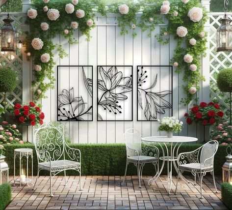 Metal flower wall decor