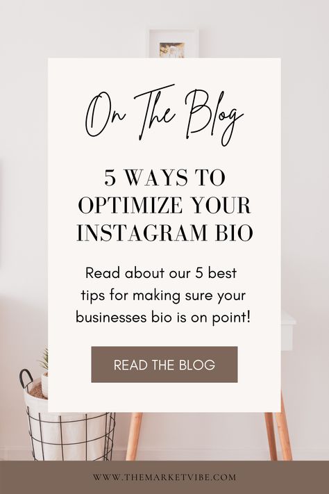 How to Optimize Your Instagram for Your Business. In this article, we cover five of our best tips to make sure you have a great bio. Having the correct bio for your Instagram profile is important. A bio can include your name or a little about yourself. However, it is more than that to get your profile seen. #instagrambio #opimizeinstagrambio #instagramstrategy Being Successful, Instagram Names, Blog Strategy, Branding Tips, Instagram Strategy, What To Use, Branding Your Business, Instagram Handle, Instagram Bio