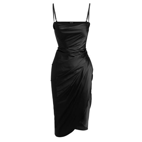 Satin Dress Aesthetic, Satin Corset Dress, Black Homecoming Dress, Stylish Women Fashion, Black Satin Dress, Dress Aesthetic, Silky Dress, Satin Midi Dress, Hoco Dresses