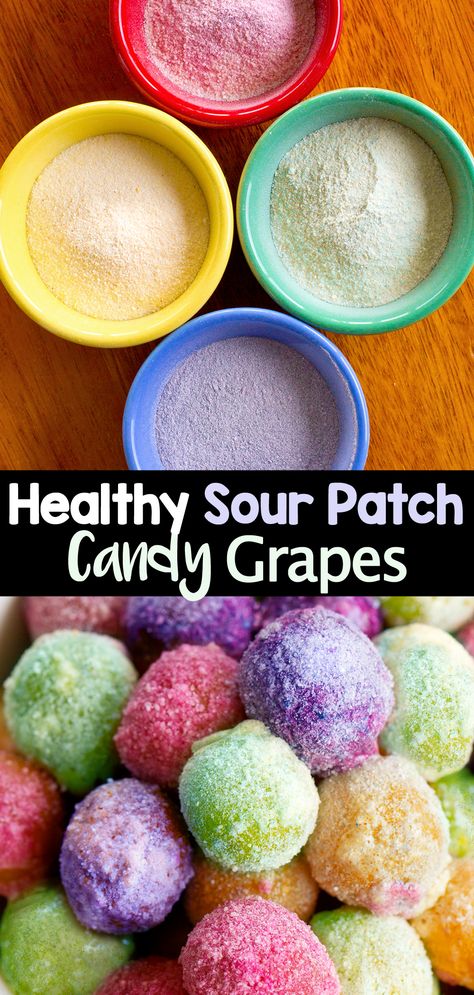 Healthy Snacks That Taste Like Candy, Bariatric Camping Recipes, Healthy Creative Snacks, Diy Sour Candy, Sour Patch Grapes Recipe, Sour Patch Candy, Healthy Candy Recipes, Bariatric Desserts, Sour Patch Grapes