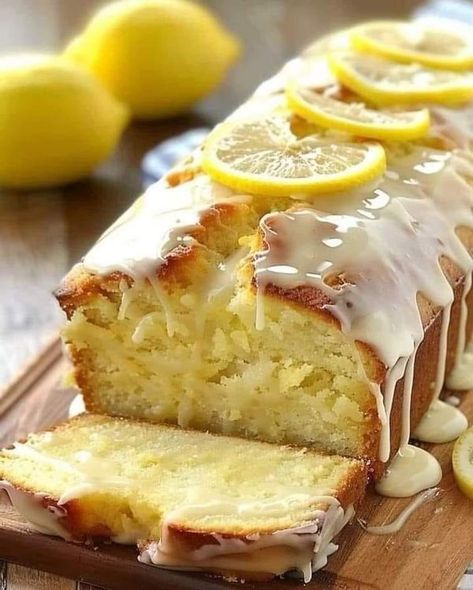 The Pioneer Woman - Ree Drummond❤️🌹❤️ | 💛😋 Lemon Cake 🍋‍🟩 Heavenly Easy and Heavenly | Facebook Easy Lemon Glaze, Lemon Glaze Cake, Glaze Cake, Lemon Loaf Cake, Cream Cheese Pound Cake, Lemon Loaf, Leftover Cake, Lemon Glaze, Dessert Salads